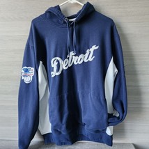 Majestic Detroit Tigers MLB Hoodie Vintage GUC Long Sleeve Blue Pullover... - £23.26 GBP