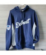 Majestic Detroit Tigers MLB Hoodie Vintage GUC Long Sleeve Blue Pullover... - £23.52 GBP