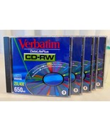 Lot of 5 New Verbatim Data Life Plus CD-RW 2X 4X 650 MB  Disc&#39;s - $28.70