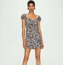 Aritzia Wilfred Veda Mini Dress Animal Print Ruched Size 2 XS - £38.71 GBP