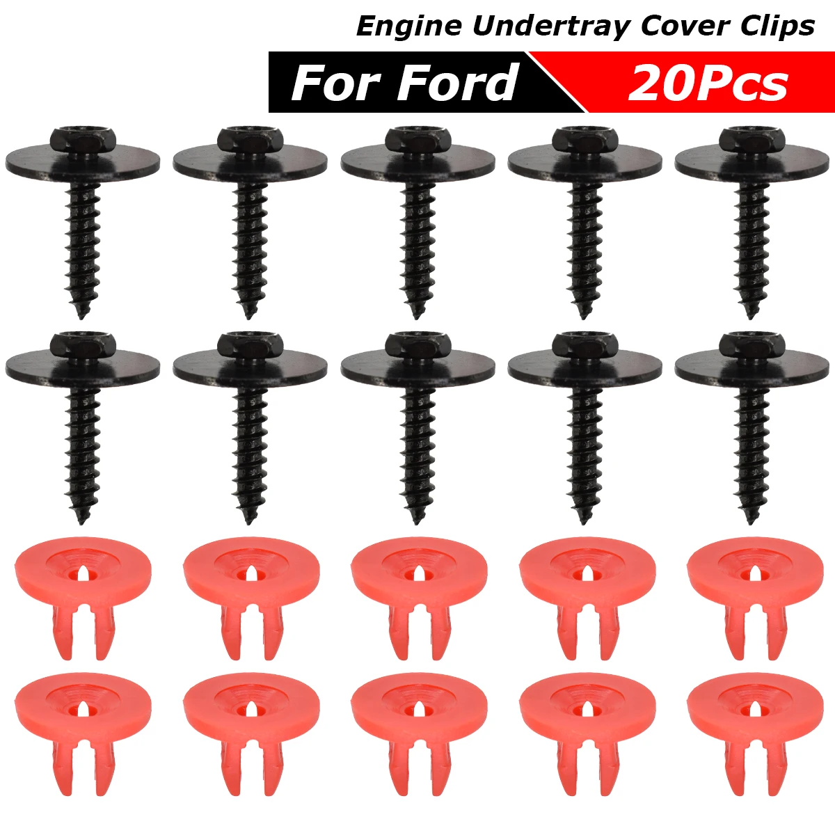 20pcs Car Engine Undertray Cover Clips Screws Bottom Cover Shield Guard for Ford - £13.33 GBP