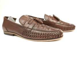 ASOS DESIGN Men’s tassel loafers in woven tan leather Size US 9.5 UK 8.5 - £27.34 GBP