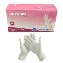 Diamond Advance Latex Examination Gloves Medium 100/Bx LPF-62M - £9.99 GBP