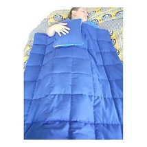 Sensory Weighted (5 lb) Blanket &amp; Pillow SET autism ADHD custom INSOMNIA (Blue) - £136.67 GBP