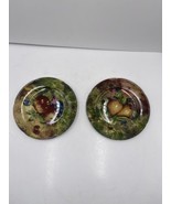 Limoges France A J  Heritage Rochard Desert Plates - Fruits &amp; Berries (2) - $40.60 CAD
