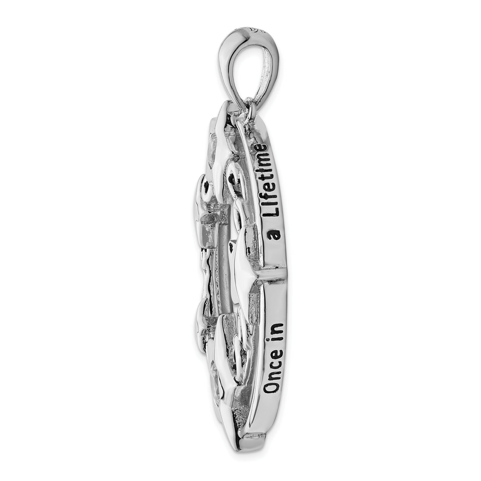 Sentimental Expressions Silver  CZ Antiqued Once In A Lifetime 18in. Necklace QS Item image 6