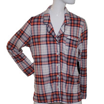 Cuddl Dudds Ladies Size Medium Long Sleeve Super Soft Sleep Top, Tan Plaid - £15.16 GBP