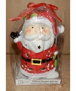 Christmas Santa Tealight Holder 5-Piece Ceramic Gift Set Mainstays 191A - $5.49