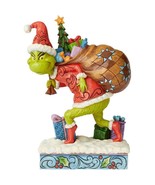Enesco Dr. Seuss Grinch by Jim Shore Santa Grinch Figurine Tip Toeing wi... - $122.23 CAD