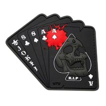 Ace of Spade Dead Mans Hand Gothic Skull 3D PVC Rubber Patch (MTD8) - $11.99