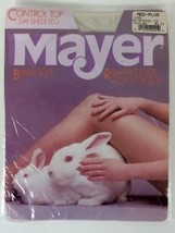 Vintagr Mayer Ivory Pantyhose Reinforced Toe Medium Plus New Made In USA - £7.40 GBP