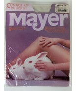 Vintagr Mayer Ivory Pantyhose Reinforced Toe Medium Plus New Made In USA - $162.78 MXN