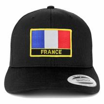 Trendy Apparel Shop Flexfit XXL France Flag Retro Trucker Mesh Cap - Black - £21.64 GBP