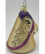Pier One Christmas glass ornament gold glitter horse 3” - €15,39 EUR