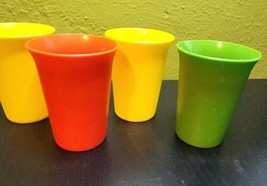 Set of 4 Vintage Tupperware #109 Classic Bell Tumblers Red Green Yellow - £17.05 GBP