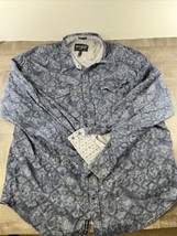 Moon Shine Spirit Shirt Mens XL Blue Long Sleeve Button Up Flip Cuff - £9.63 GBP