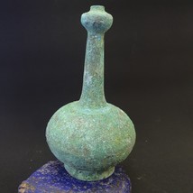 Antique Bronze Medicine or fragrance Jar Bottle Green Rusted Patina - £64.85 GBP