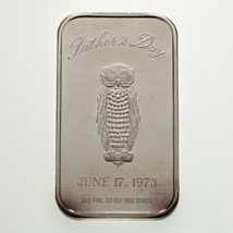 1973 Father’S Day Argento Artistico Barretta Da Madison Mint 1 Oz. Puro (Gufo) - £82.57 GBP