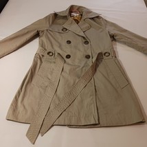 Via Spiga 70103P Women's Cotton Tan/Khaki Jacket Coat With Belt Size 6 image 8