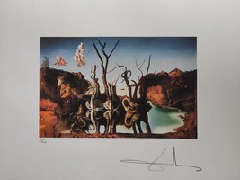 Salvador Dali Hand Signed Lithograph -  Swans Reflecting Elephants - Salvador Da - £118.83 GBP