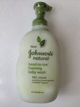 1 ~ Johnson's Natural Head to Toe Foaming Baby Wash ~ 98% Natural ~ 9oz ... - $19.99
