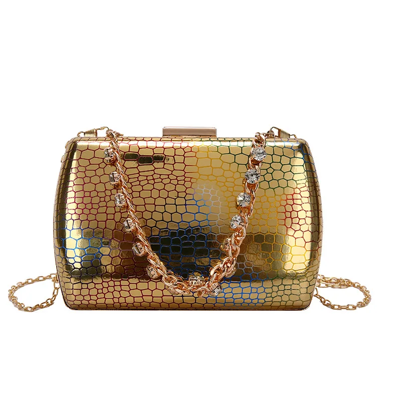   Evening Bag Shiny  Chain Decoration Bags Fashion Crossbody Bag For Female Wedd - $91.10