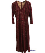 Musol Dress Size Medium Burgundy Red Wine Lace Lined Maxi 3/4 Sleeve For... - £43.38 GBP