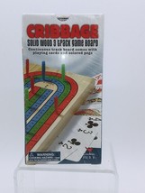 Cardinal Solid Wood 3-Track Cribbage Set Folding Board w/Cards &amp; Pegs NEW Sealed - £10.41 GBP