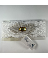 Wedding Garter Bridal Ivory Stretch Lace Applique Simply Charming G434I New - $34.39 CAD