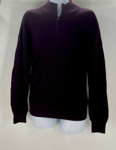 Toscano Men&#39;s Sweater Pull over Knit Burgundy Long Sleeves 1/3 Zip High ... - $24.26