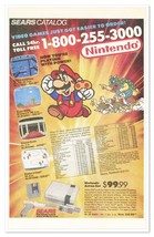 Nintendo NES Games &amp; Action Set Mario Sears Vintage 1989 Newsprint Magazine Ad - £7.75 GBP