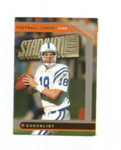 Peyton Manning (Indianapolis Colts) 2000 Topps Stadium Club FOLD-OUT Checklist - £3.87 GBP