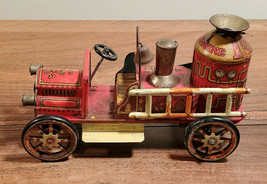 Vintage Modern Toys Tin Litho Fire Engine Friction Motor #1133 Made In Japan - £89.12 GBP