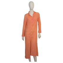 Mariana Penteado Orange Cotton Long Shirt Dress Summer Cover Up Size P - $78.21