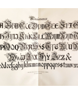 1899 Renaissance Style Font Victorian Lettering Example Penmanship DWH5A - $553.35 MXN