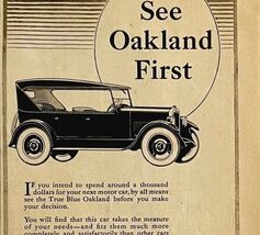 1924 Oakland Motor True Blue Pontiac Advertisement Automobilia 14 x 5.25&quot; - $28.01 CAD