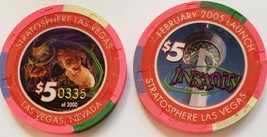 Stratosphere Las Vegas, NV Insanity The Ride Grand Launch 2005 Ltd Edtn $5 Chip  - $14.95