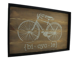 Zeckos Distressed Finish Retro Bicycle Wooden Wall Hanging - £21.02 GBP