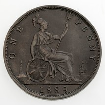 1889 Great Britain Penny in XF Condition Bronze KM #755 - £70.11 GBP