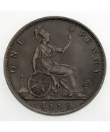1889 Great Britain Penny in XF Condition Bronze KM #755 - $89.10