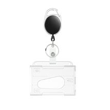 Clear Card Holder Dual Use PS Double ID Badge Holder with Telescopic Buc... - $6.11