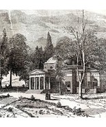 Monticello Thomas Jefferson Home 1845 Woodcut Print Victorian Revolution... - $54.66 CAD