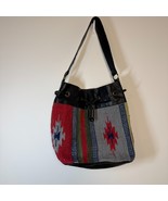 Raj Anthropologie Purse Crossbody Rug Bag Woven Tribal Western Leather Boho - $699.07 MXN