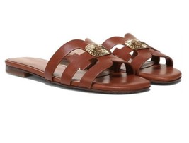 Sam Edelman Bay Women’s Dk Bourbon Brown Leather Slip On Slide Sandal Sz US 7 M - £47.47 GBP