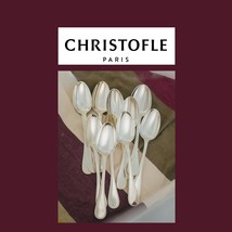 12 Silver Plated Luxury French Dinner Spoons Christofle. Boxed Spoons. Hallmarke - £158.60 GBP