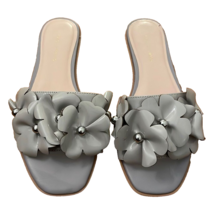 AVEC LES FILLES Baha Flower Slide Sandal Shoes Dusty Lilac Leather Womens 7 - £21.94 GBP