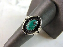 Womens Vintage Estate Sterling Silver Southwestern Turquoise Ring 6.8g E2040 - £31.64 GBP