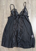 Shirley Of Hollywood NWOT women&#39;s M Black Lingerie Lacey Teddy Nightgown Top AP - £11.81 GBP