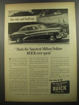 1952 Buick Roadmaster Car Ad - One ride and you&#39;ll say: That&#39;s the smartest  - £14.76 GBP