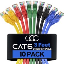 Ultra Clarity Cables Cat 6 Ethernet Cable 3 Ft (10 Pack), Cat6 Patch, 5 ... - $35.99